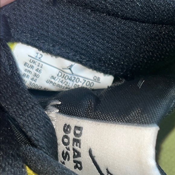 Jordan men’s Dear 90’s Yellow and Green suede Sneakers size 12 - Picture 7 of 9